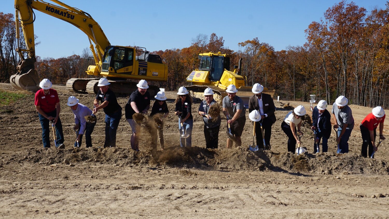 Stakeholders break ground during a ceremony on Nov. 7.